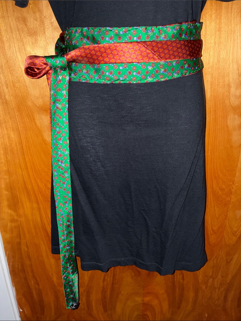 Handmade Green, Orange & Blue Floral Robert Talbots Tie Wrap Belt 107"